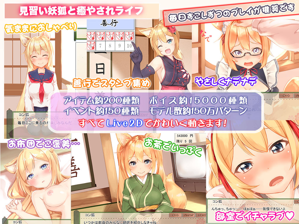 新衣装追加!【Live2D】コン狐との日常+(ぷらす)完全版 ごほうびパッチ入りwithコンプデータver逆バニー