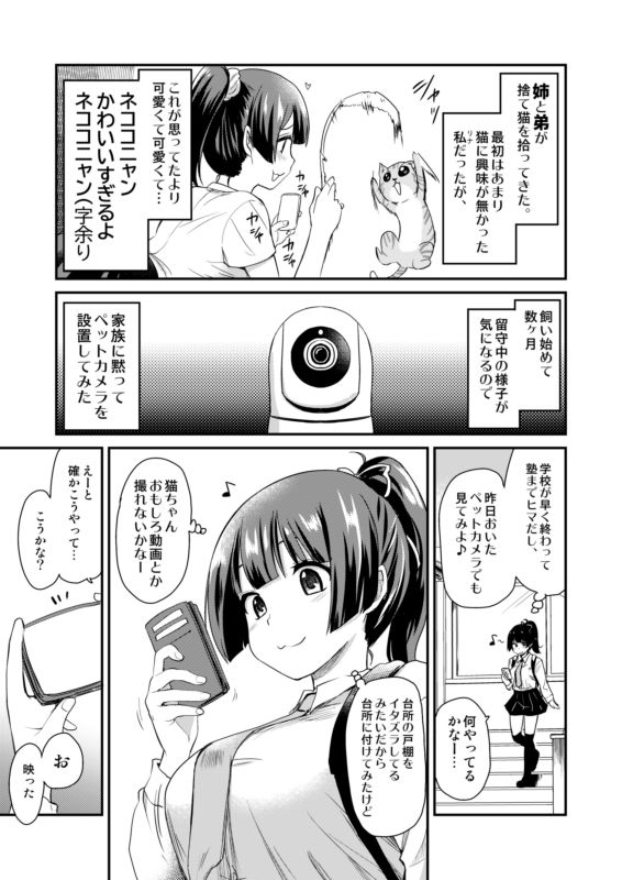 ペット見守りカメラに姉と弟のセックスが映っていた。