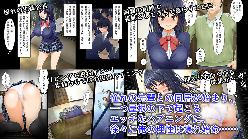 義姉ドメスティック〜憧れの生徒会長が義姉として同居することになったので何とかして犯したい〜