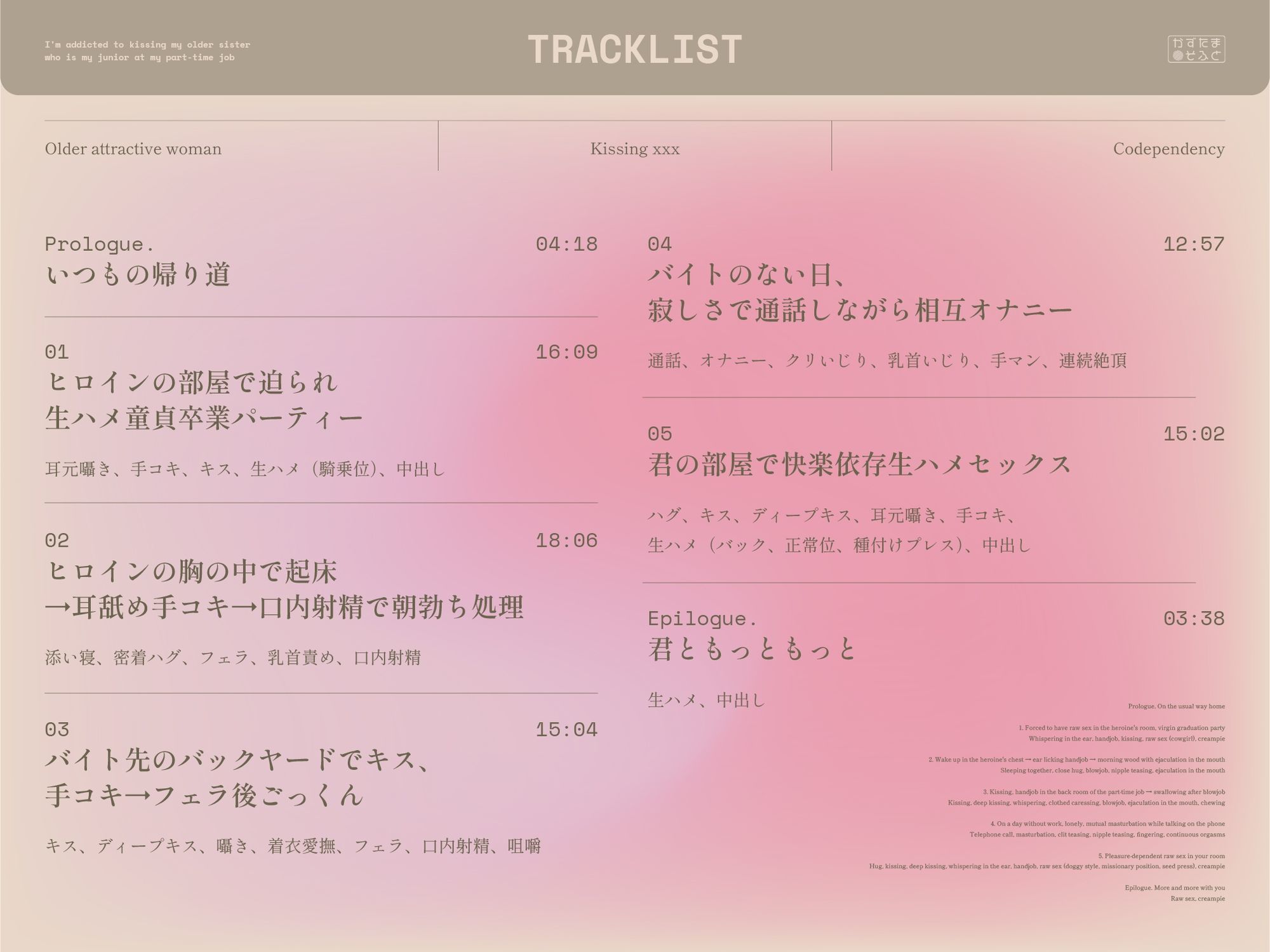 年上だけど後輩なバイト先のお姉さんとキス重ね密着キスハメ依存する【KU100】