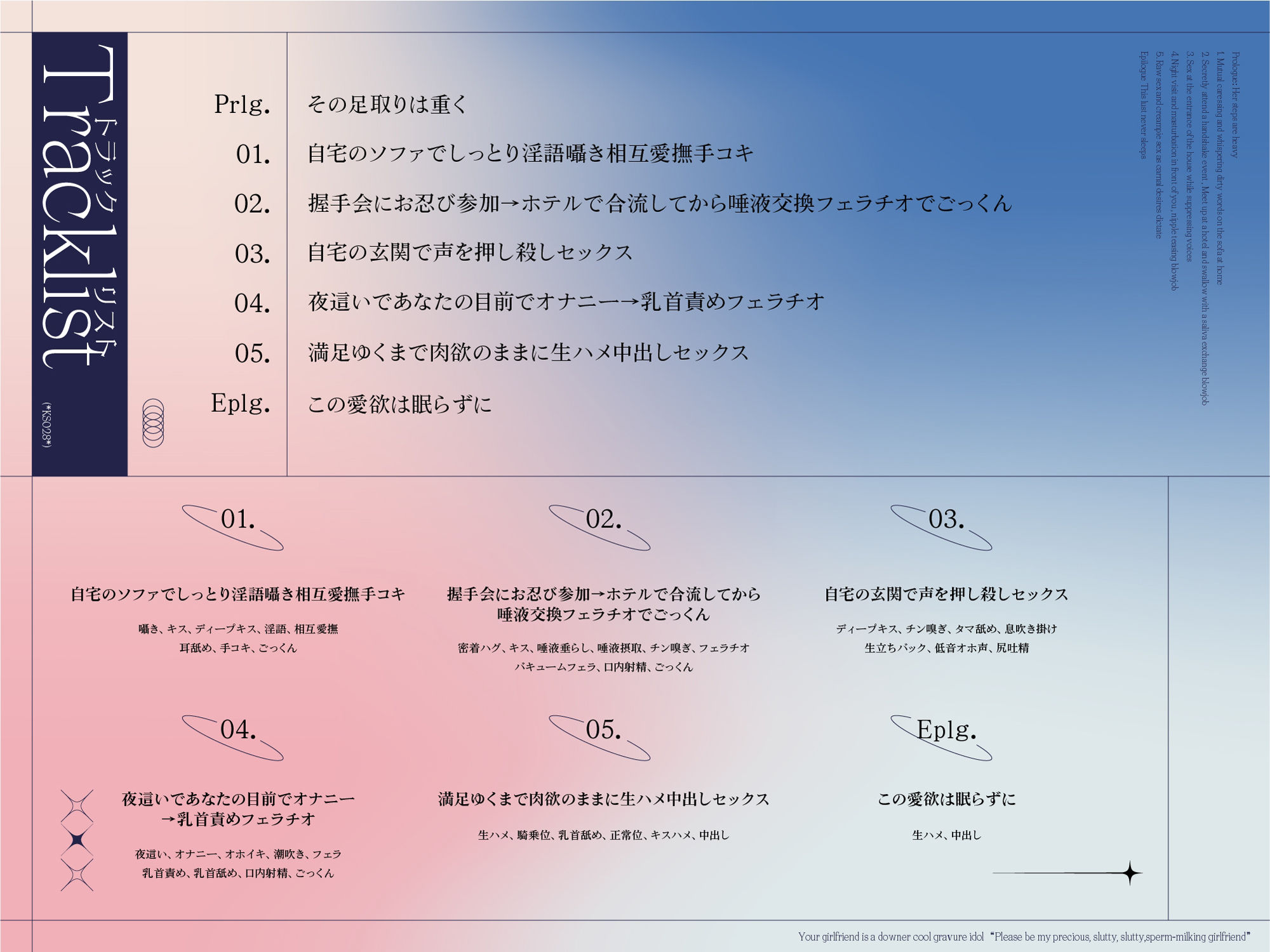 【長身グラドル男受け】君の彼女はダウナー・クールなグラビアアイドル ‘大切な僕だけの淫乱ドスケベ搾精彼女になってくれ’ 【KU100】