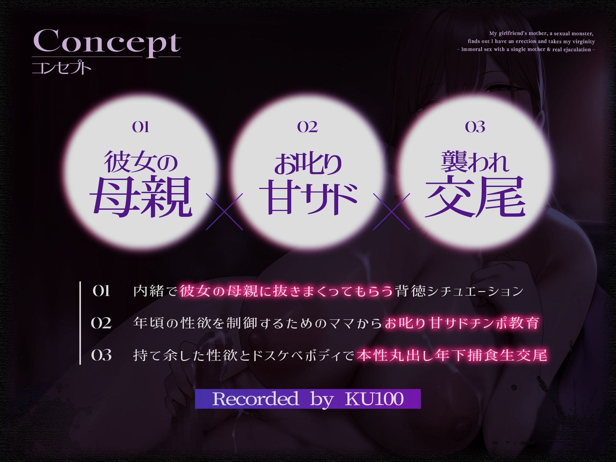 【カノ母逆NTR/ドスケベ事後差分イラスト】性欲モンスターな彼女の母親に勃起バレして童貞を喰われる〜シンママとズルズル背徳交尾＆本気射精〜【KU100】