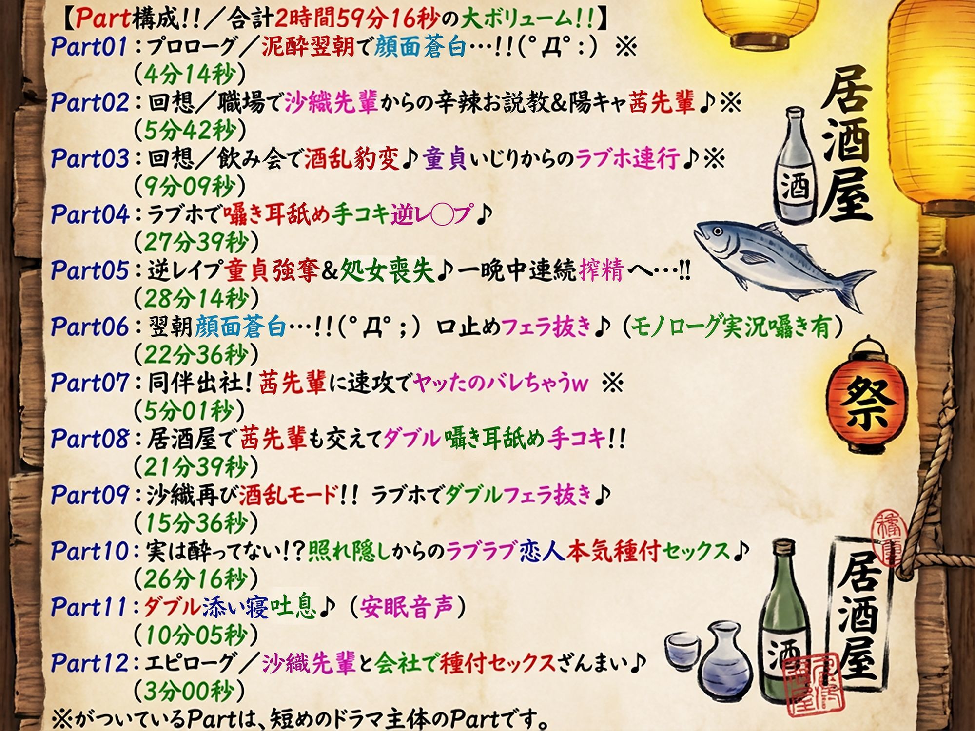泥●暴走ワンナイトラブ♪翌朝顔面蒼白…!!(゜Д゜;) 普段カタブツなインテリメガネ先輩OLが酒乱ドスケベ豹変♪【酒乱⇔シラフのリバーシブル耳舐め満載!!】