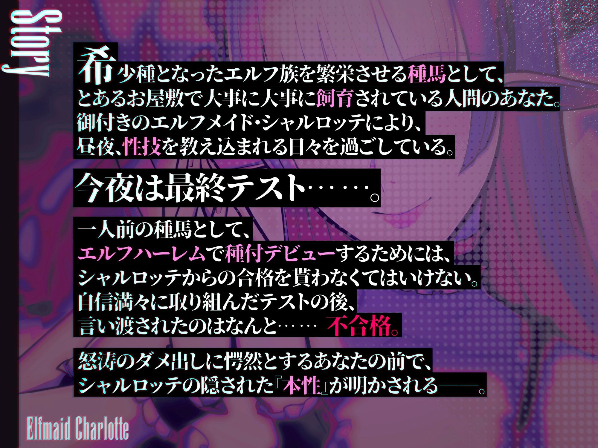 エルフメイド シャルロッテ 〜坊ちゃま、最終テストのお時間です…♪〜【攻め＆受けW構成×甘オホ声】