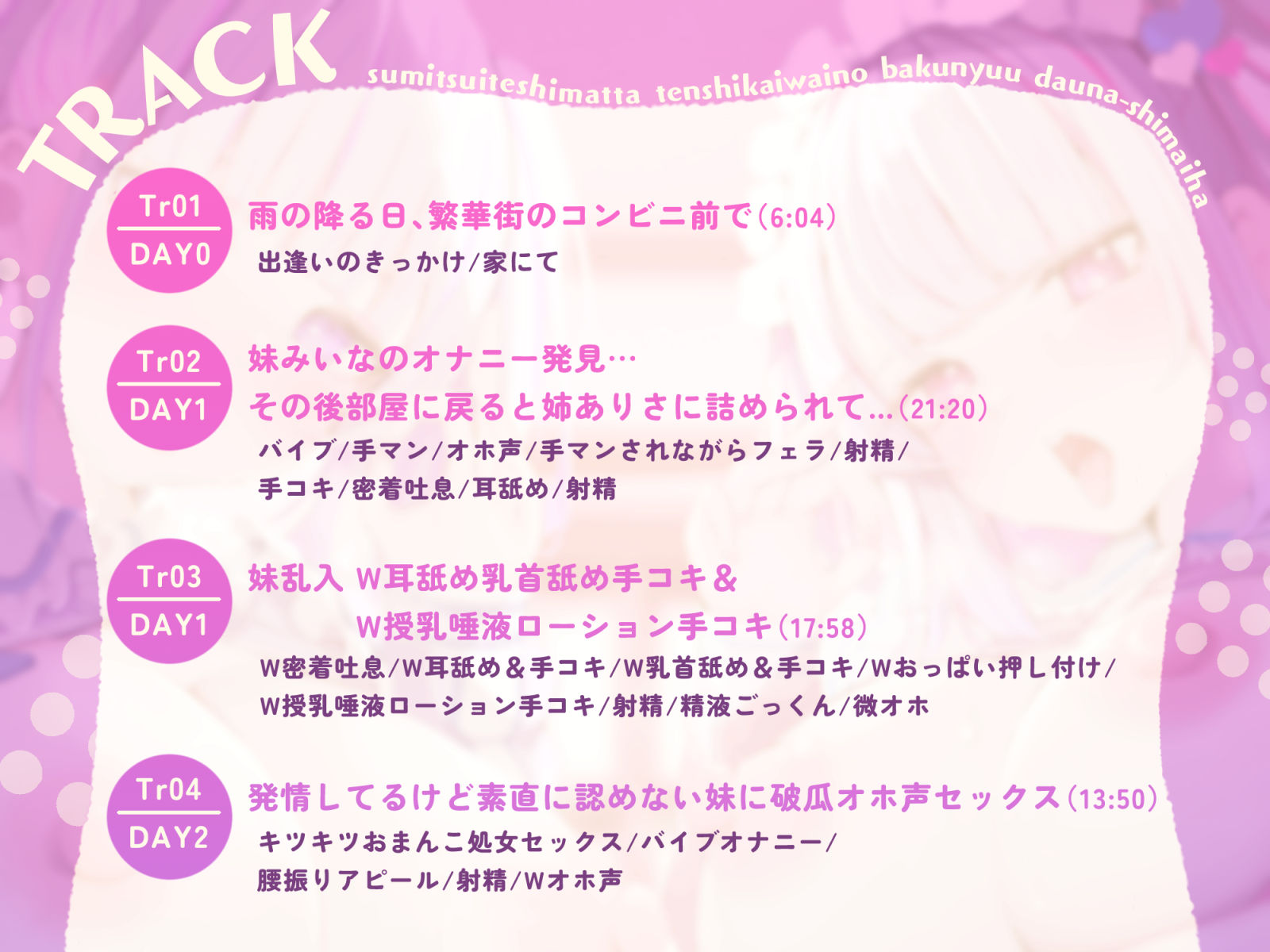 【W責め＆Wおほ】家賃はマンコで！？住み着いてしまった天使界隈の爆乳ダウナー姉妹は勝手にガチ恋ドMオナホに〜毎日ドスケベどろどろ媚び媚びオチンポ奪い合い生活〜